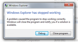 Windows Explorer Stopped Working